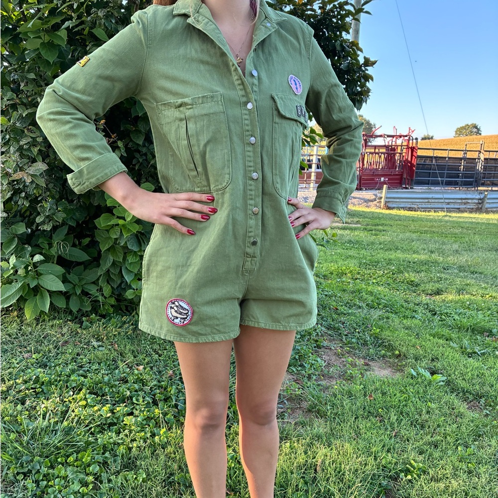Zara Green Utility Romper
